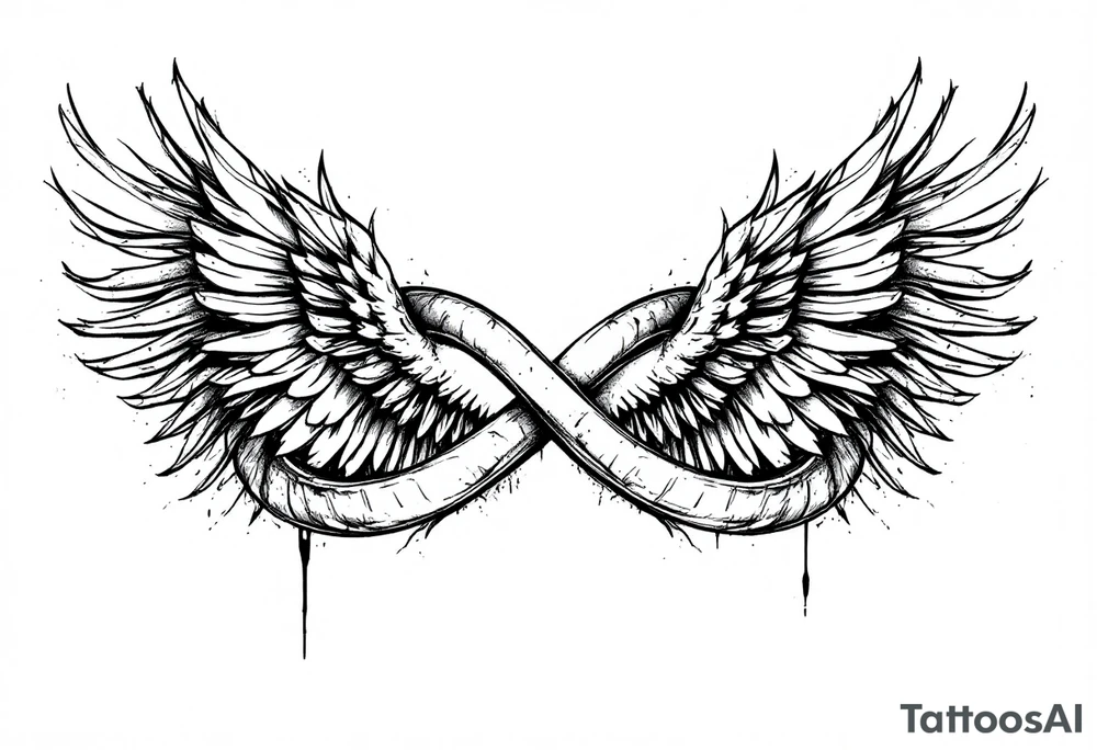 Infinity Loop made of wings tattoo idea