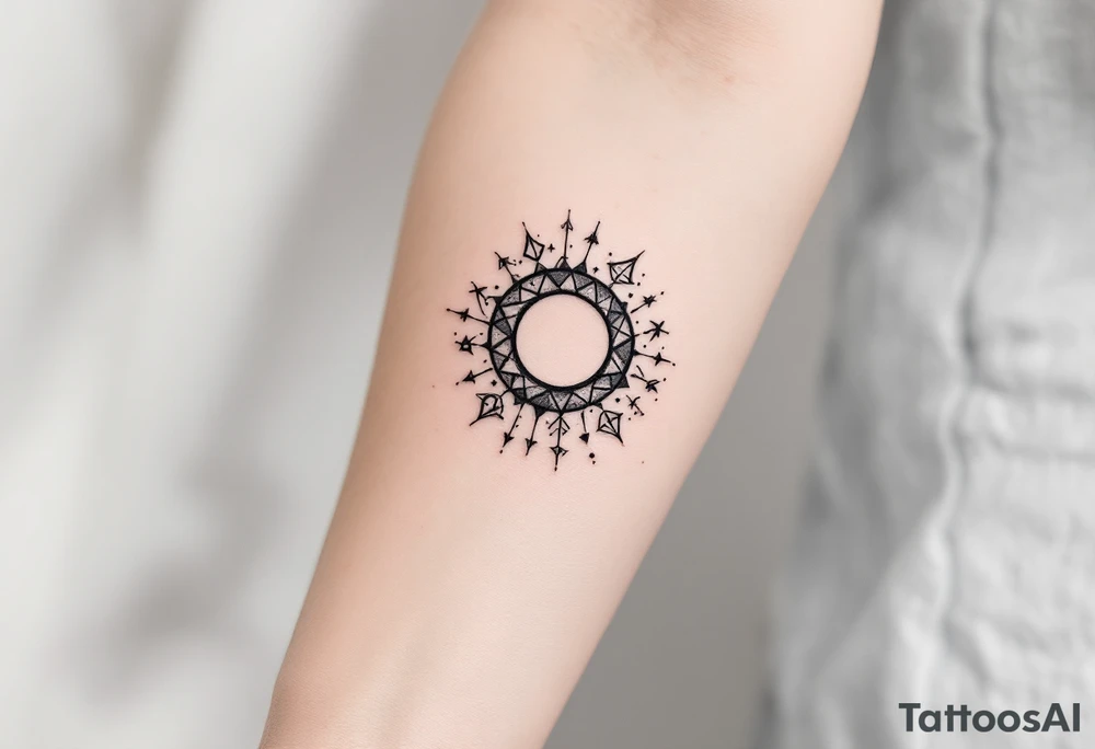 astrology moonsign aquarius in rough / mysterious aesthetic astrology inspired tattoo idea