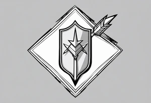 a spear pointing down with a shield in front of it tattoo idea