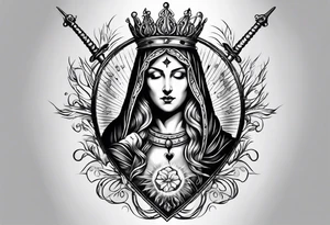 Immaculate heart of Mary with swords or spears going through it tattoo idea