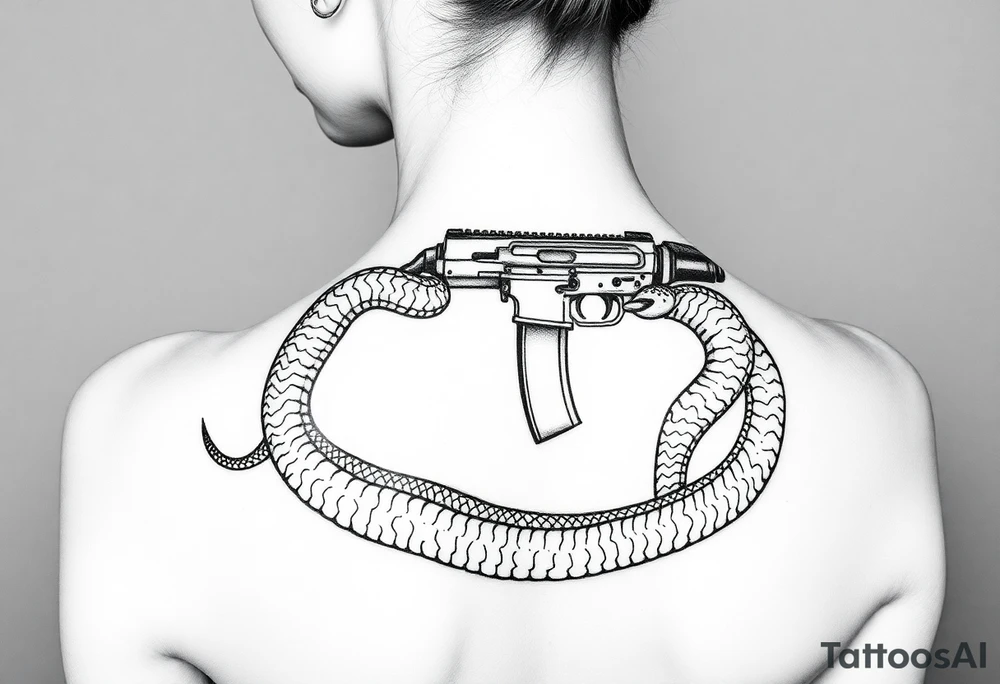 Snake around ak47 tattoo idea