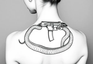 Snake around ak47 tattoo idea