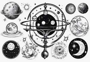 Astronomy, planet, zofiac, libra tattoo idea