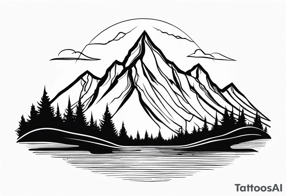 mountain peak outlines tattoo idea