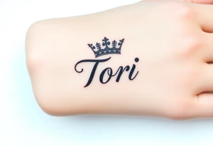 Name Tori with crown tattoo idea