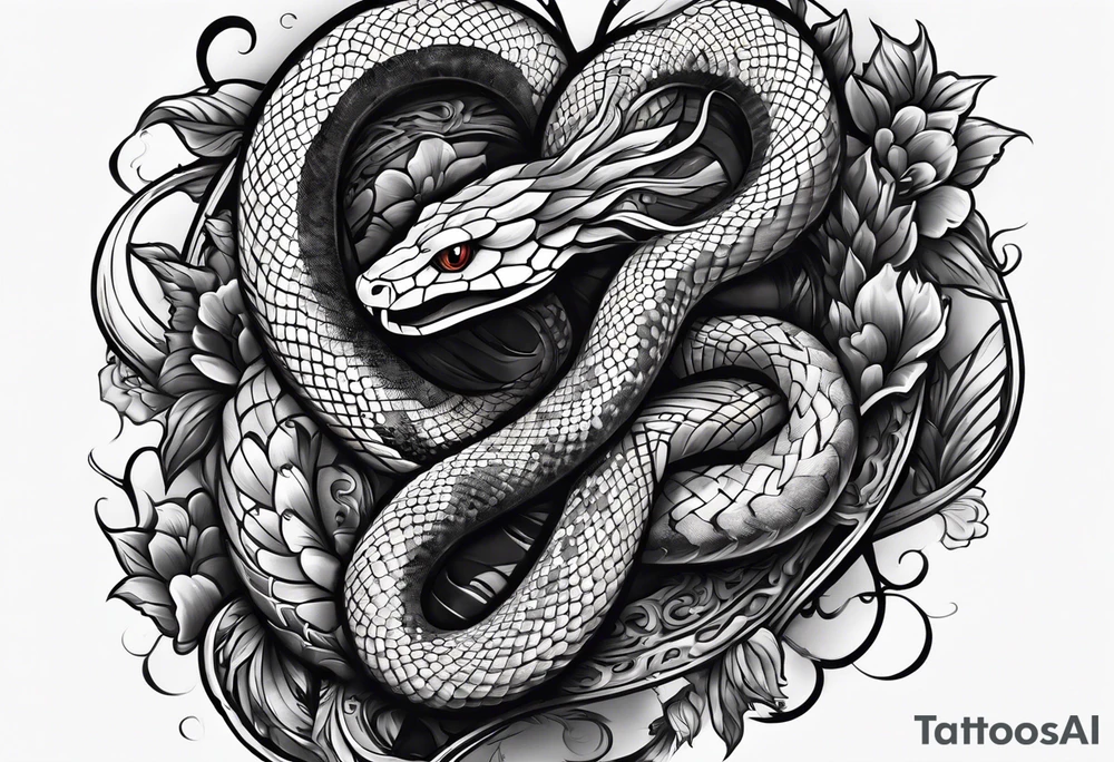 a snake wrapped around a heart tattoo idea