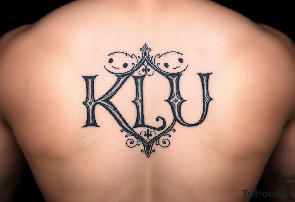 Disney inspired initials KLU for friends tattoo idea