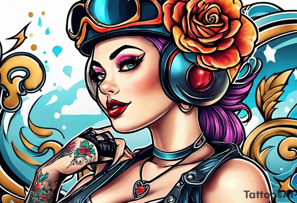 Roller derby girl tattoo idea