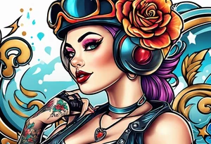Roller derby girl tattoo idea