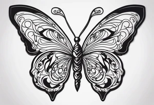 butterfly stabbed by a knife tattoo idea