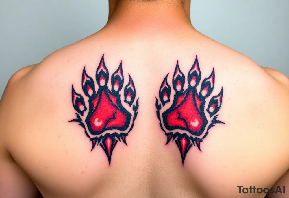 Lion paw prints tattoo idea