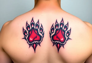 Lion paw prints tattoo idea