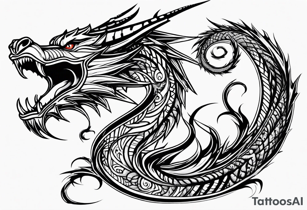 roaring dragons tattoo idea
