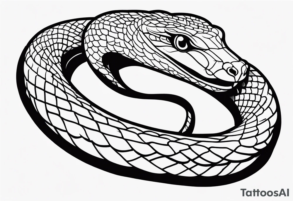 Snake in american traditional aestetics with shadows tattoo idea