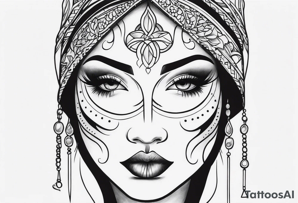 a long face tattoo idea