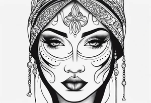 a long face tattoo idea