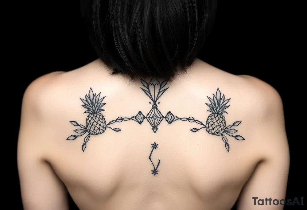 pineapple crowns diamonds vagina anus tattoo idea