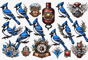 boxing bluejay tattoo idea