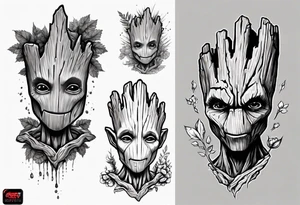 Groot half sleeve tattoo idea