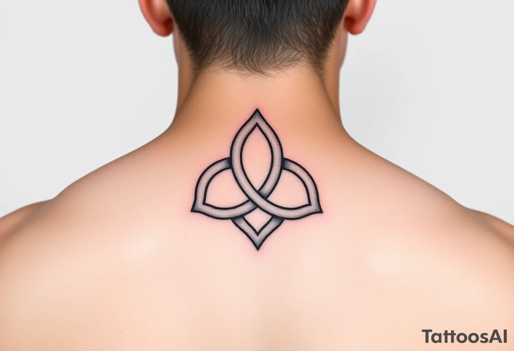 simple unqiue trinity knot for placement on the inner upper arm tattoo idea