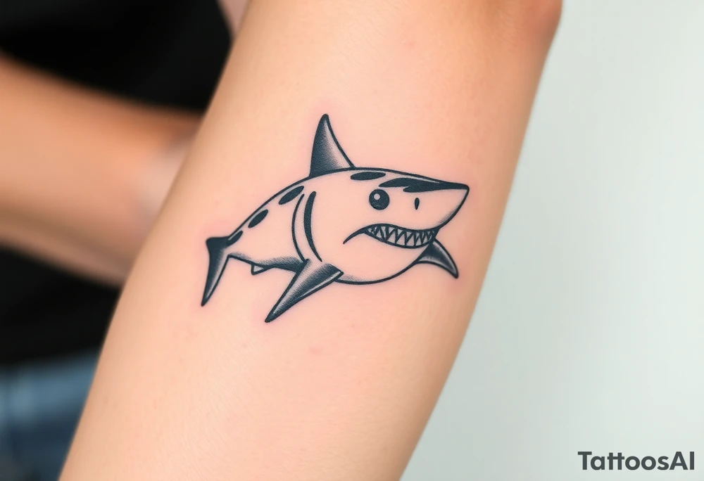 powerful  small shark moving forward tattoo tattoo idea