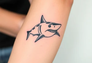 powerful  small shark moving forward tattoo tattoo idea