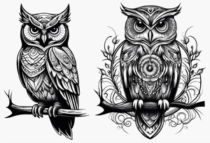 Mom and baby owl tattoo idea