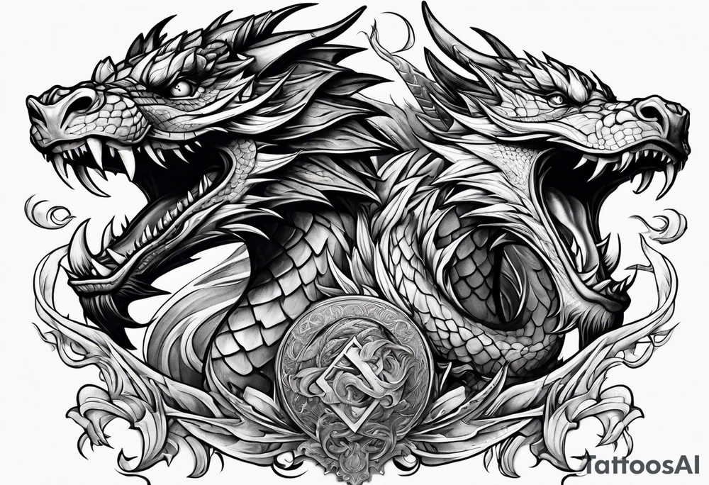 roaring dragons tattoo idea