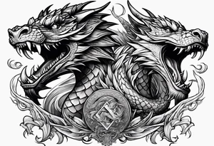 roaring dragons tattoo idea