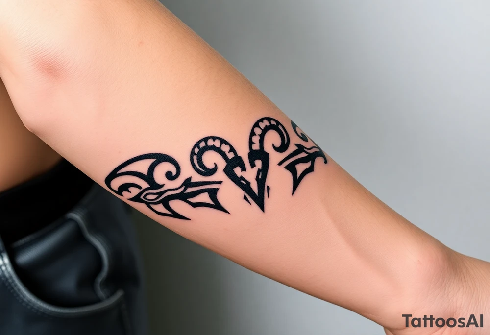 Armband aries zodiac sign with thorn tattoo idea