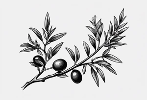 An olive branch wrap for the forearm that converts into a thorn crown at the bottom tattoo idea