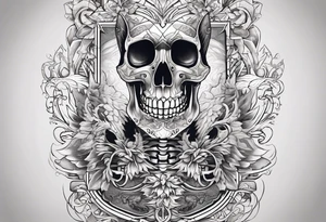 Skeleton with words engraved tattoo idea