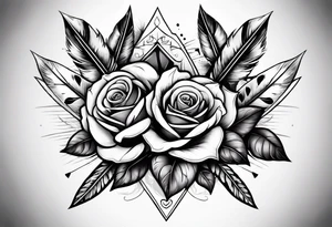 five Indian arrows going through a one rose for a forearm tattoo idea