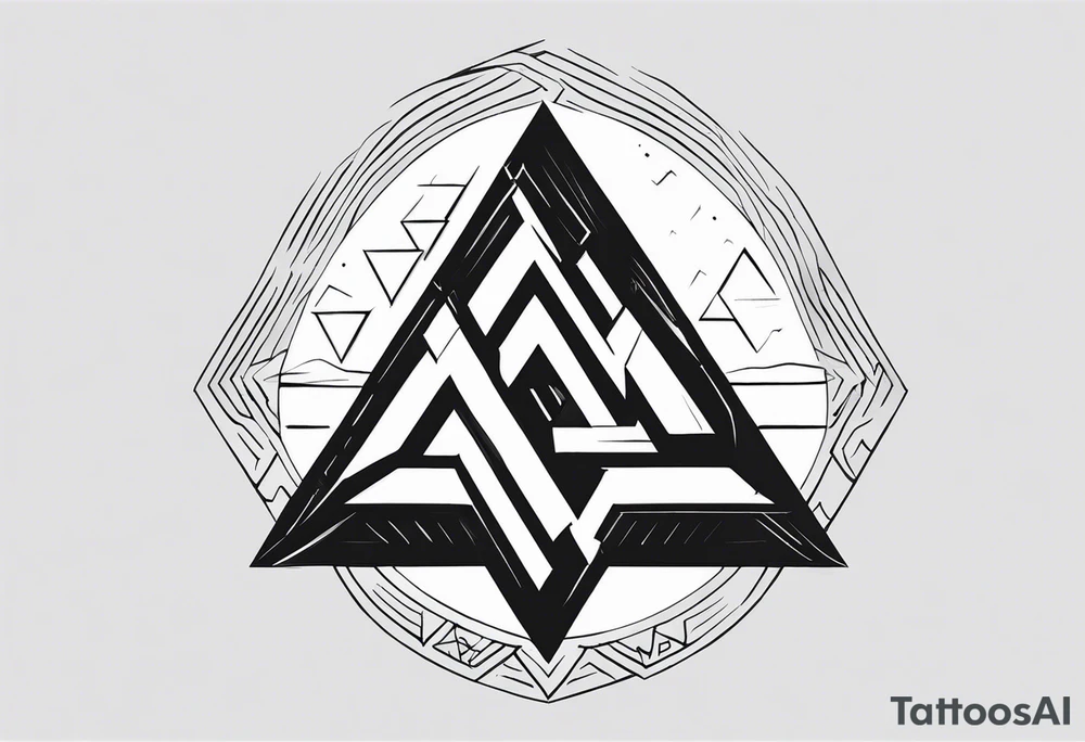 The valknut symbol and a wolf. tattoo idea