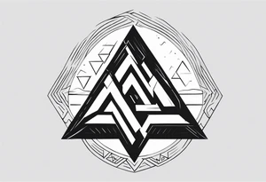 The valknut symbol and a wolf. tattoo idea