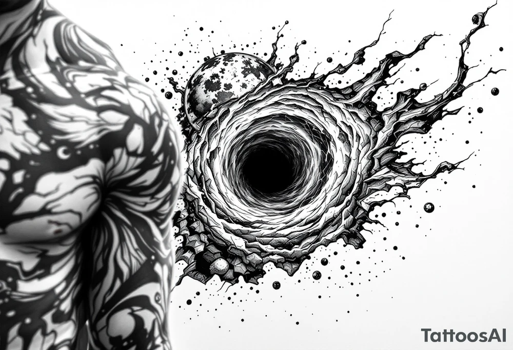 2 different worlds on each side of a black hole. tattoo idea 2 different worlds on each side of a black hole. tattoo idea