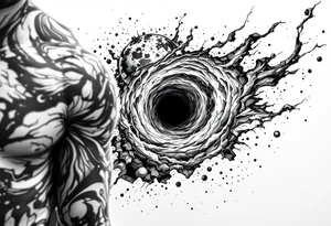 2 different worlds on each side of a black hole. tattoo idea
