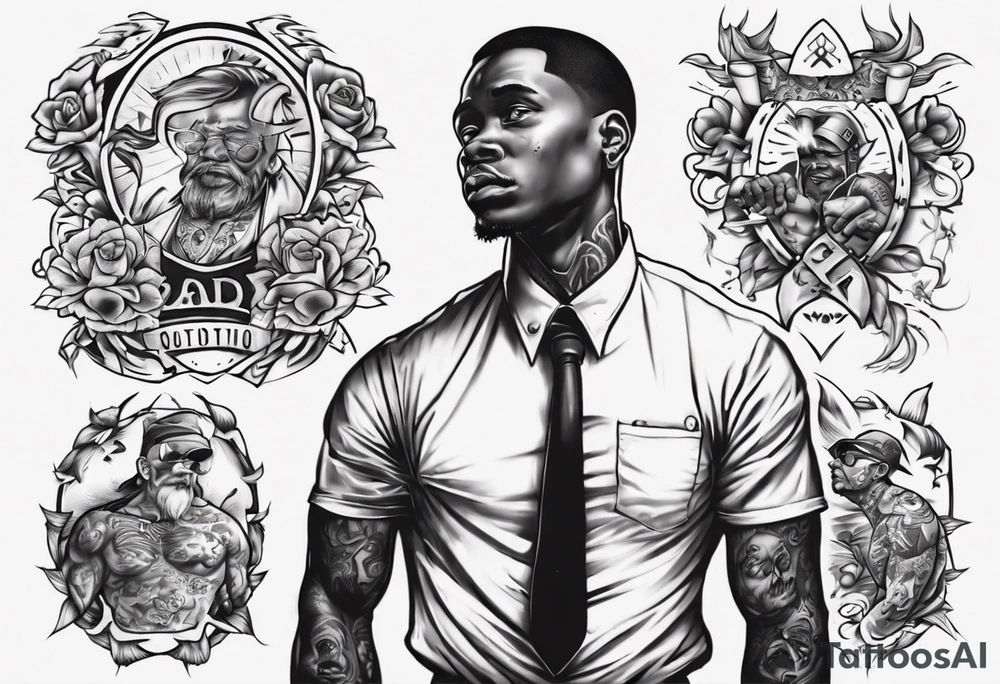 Black son who looks up to his dad tattoo idea