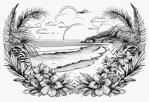 beach vacation tattoo idea