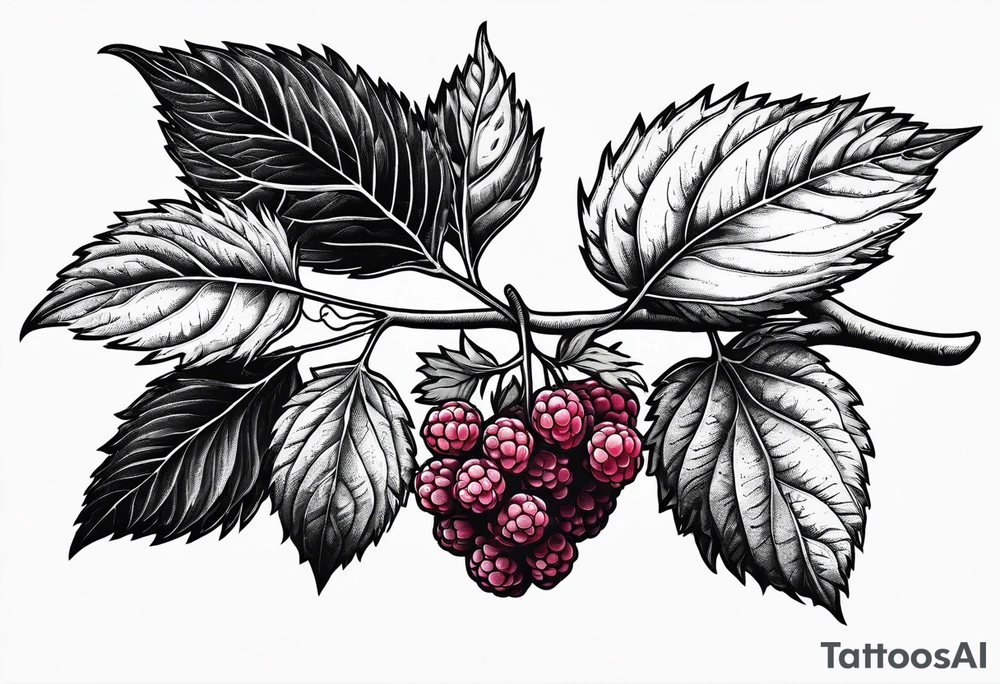 a single long raspberry branch that is growing downwards and skinny in width tattoo idea a single long raspberry branch that is growing downwards and skinny in width tattoo idea
