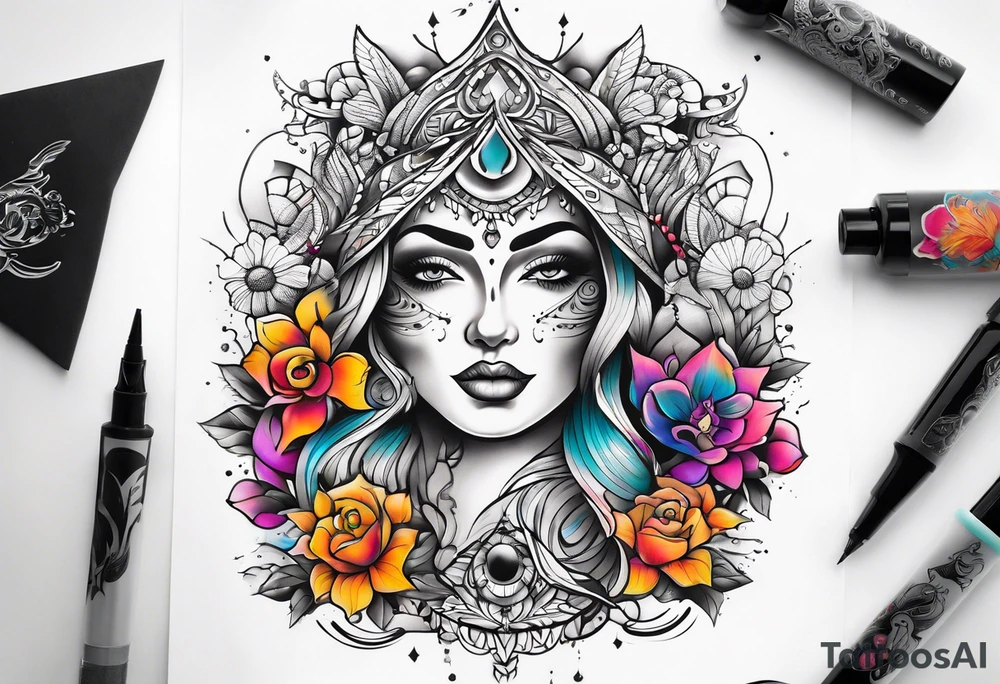 Family half sleeve tattoo idea