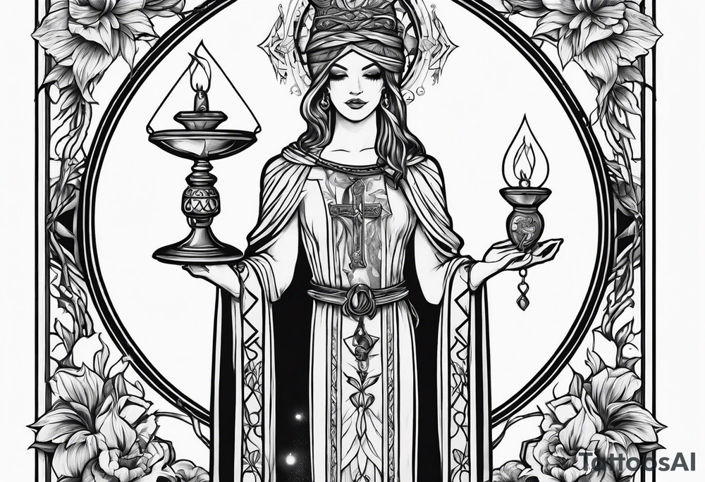 Neo traditional hanged man tarot tattoo idea