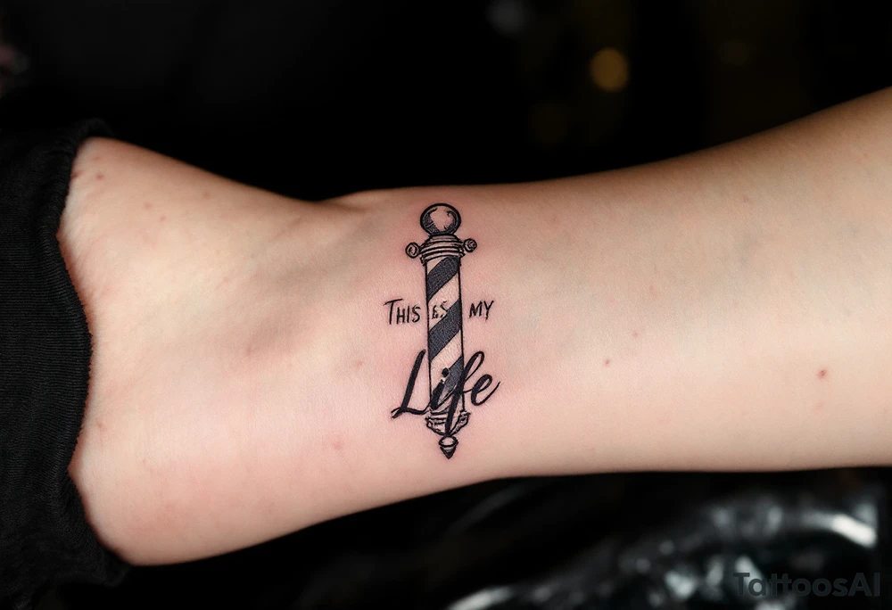 Barber pole 
           THIS IS MY LIFE tattoo idea