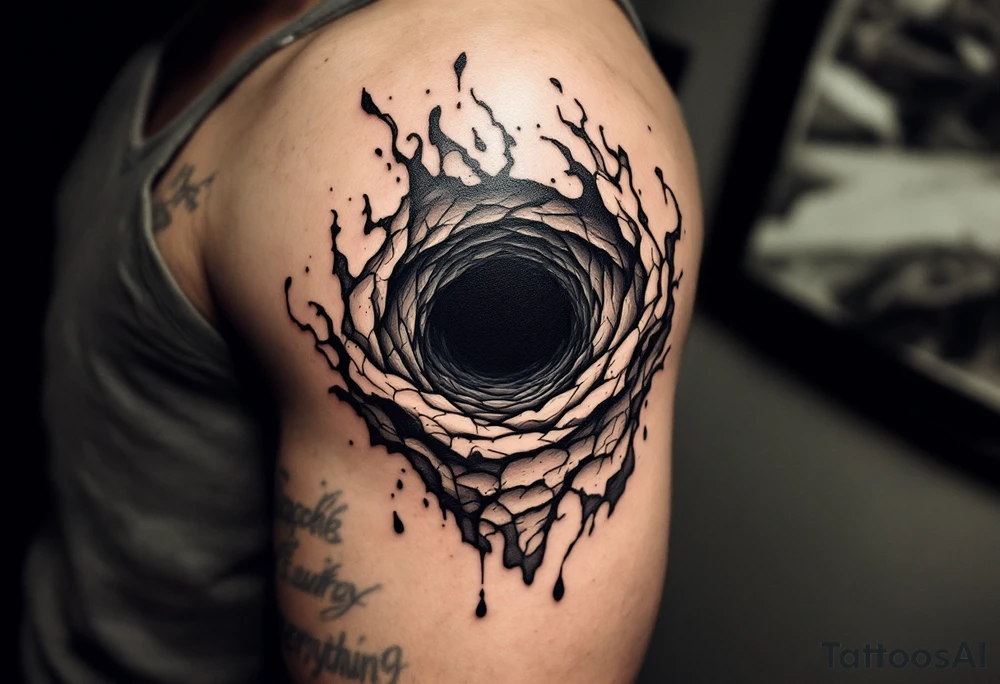 A dark hole sucking everything tattoo idea