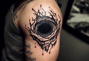 A dark hole sucking everything tattoo idea