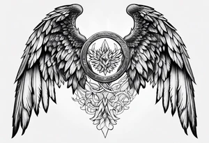 Diamond angel wings tattoo idea