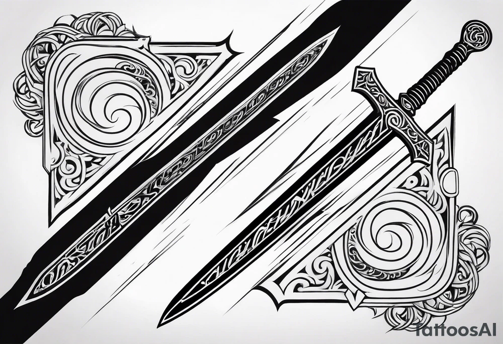 Valhalla sword tattoo idea
