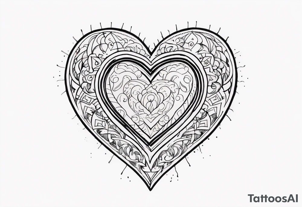 heart tattoo that says “Gift from my mother
Curse from my pops” tattoo idea
