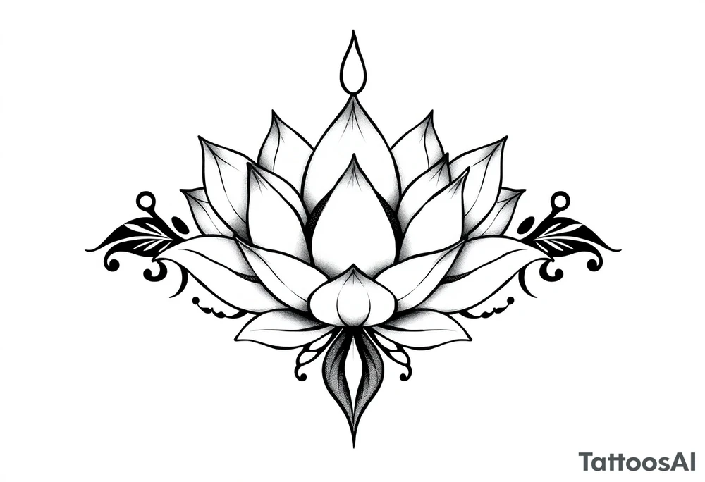 Water lily, earth, air, fire, water tattoo idea