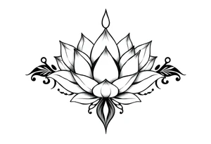 Water lily, earth, air, fire, water tattoo idea
